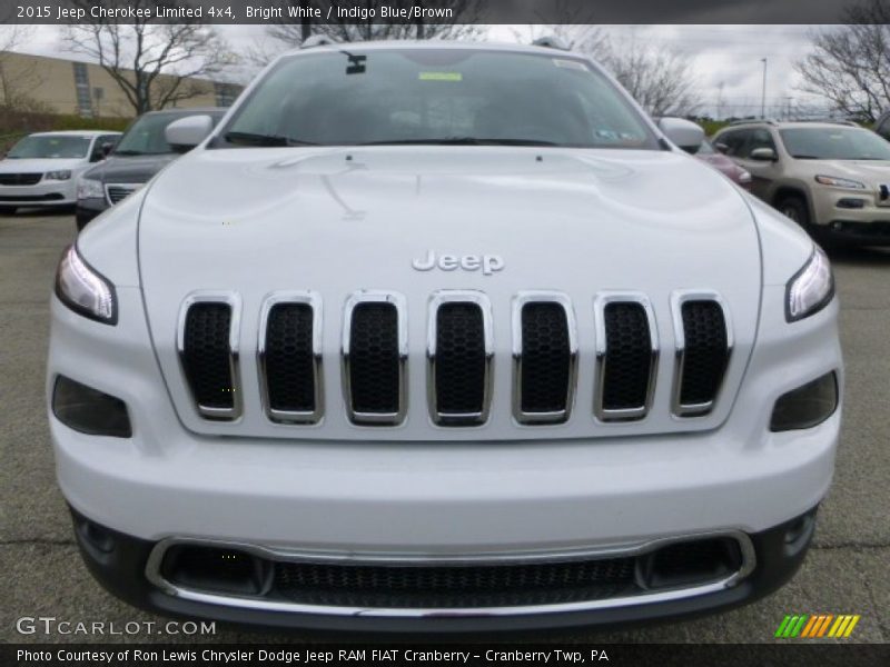 Bright White / Indigo Blue/Brown 2015 Jeep Cherokee Limited 4x4