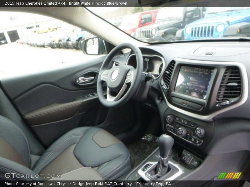 Bright White / Indigo Blue/Brown 2015 Jeep Cherokee Limited 4x4