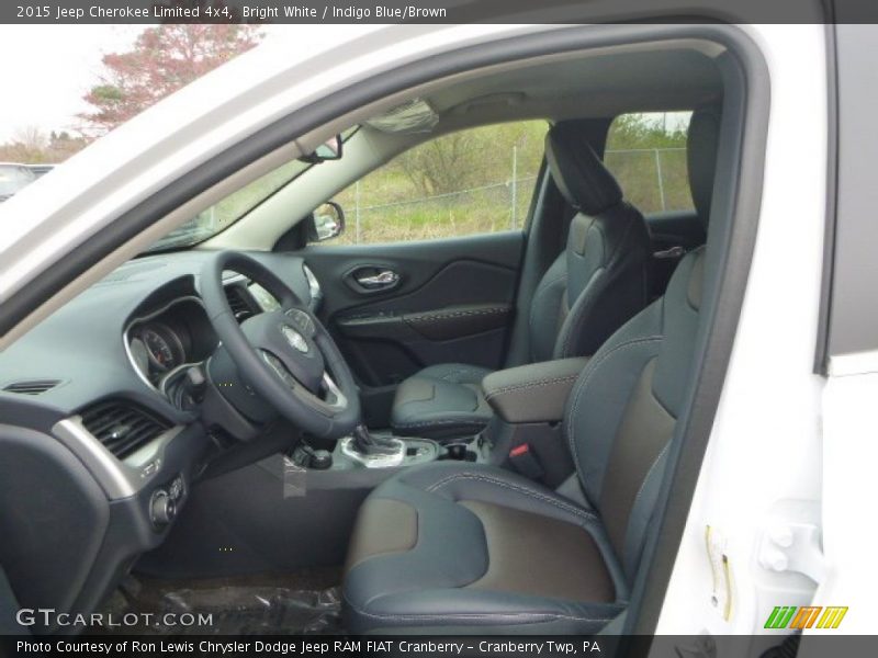 Bright White / Indigo Blue/Brown 2015 Jeep Cherokee Limited 4x4