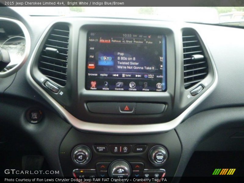 Bright White / Indigo Blue/Brown 2015 Jeep Cherokee Limited 4x4