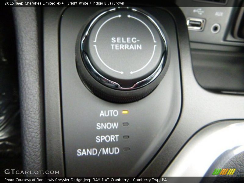 Bright White / Indigo Blue/Brown 2015 Jeep Cherokee Limited 4x4