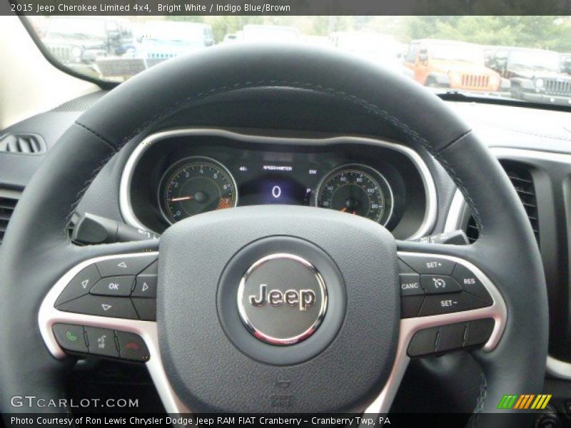 Bright White / Indigo Blue/Brown 2015 Jeep Cherokee Limited 4x4