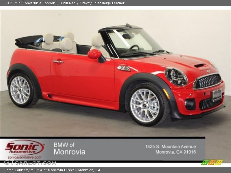Chili Red / Gravity Polar Beige Leather 2015 Mini Convertible Cooper S