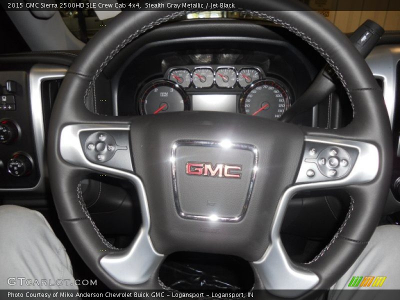 Stealth Gray Metallic / Jet Black 2015 GMC Sierra 2500HD SLE Crew Cab 4x4