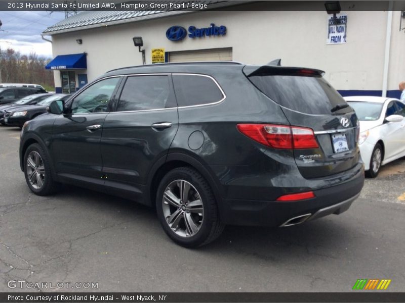 Hampton Green Pearl / Beige 2013 Hyundai Santa Fe Limited AWD
