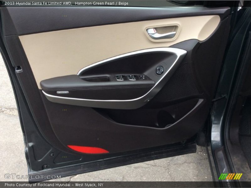 Hampton Green Pearl / Beige 2013 Hyundai Santa Fe Limited AWD