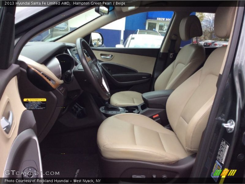 Hampton Green Pearl / Beige 2013 Hyundai Santa Fe Limited AWD