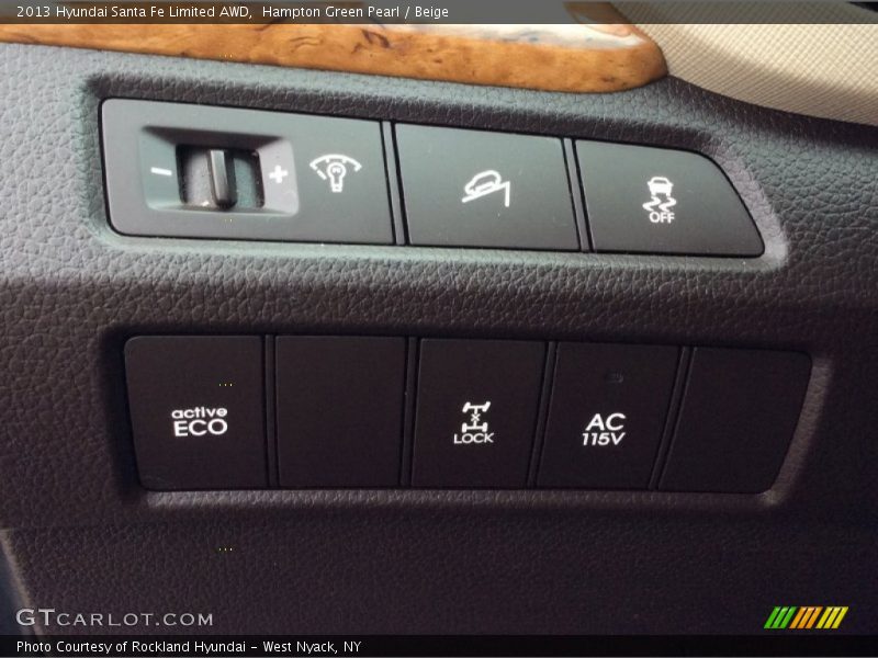 Hampton Green Pearl / Beige 2013 Hyundai Santa Fe Limited AWD