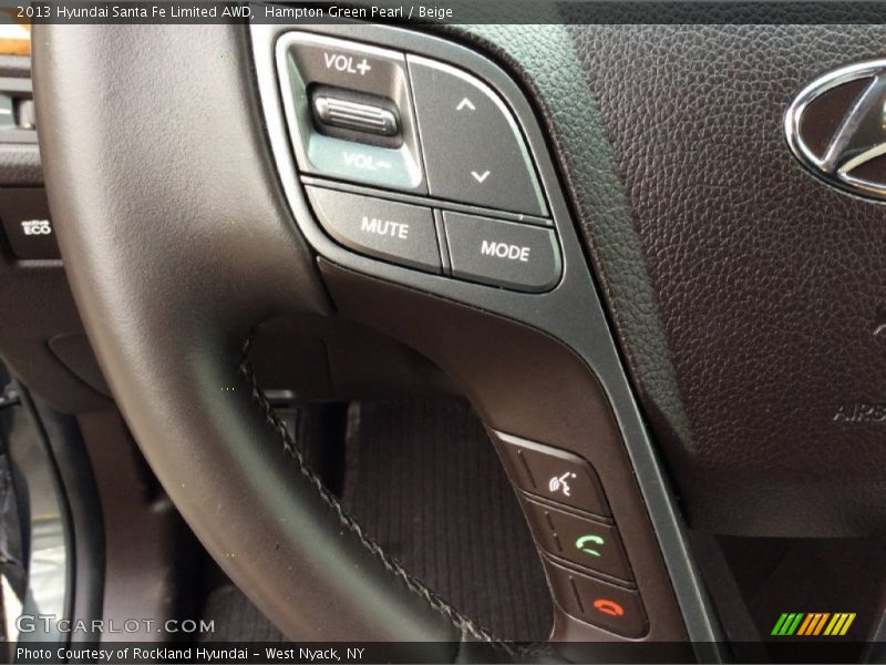 Hampton Green Pearl / Beige 2013 Hyundai Santa Fe Limited AWD