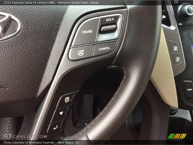 Hampton Green Pearl / Beige 2013 Hyundai Santa Fe Limited AWD