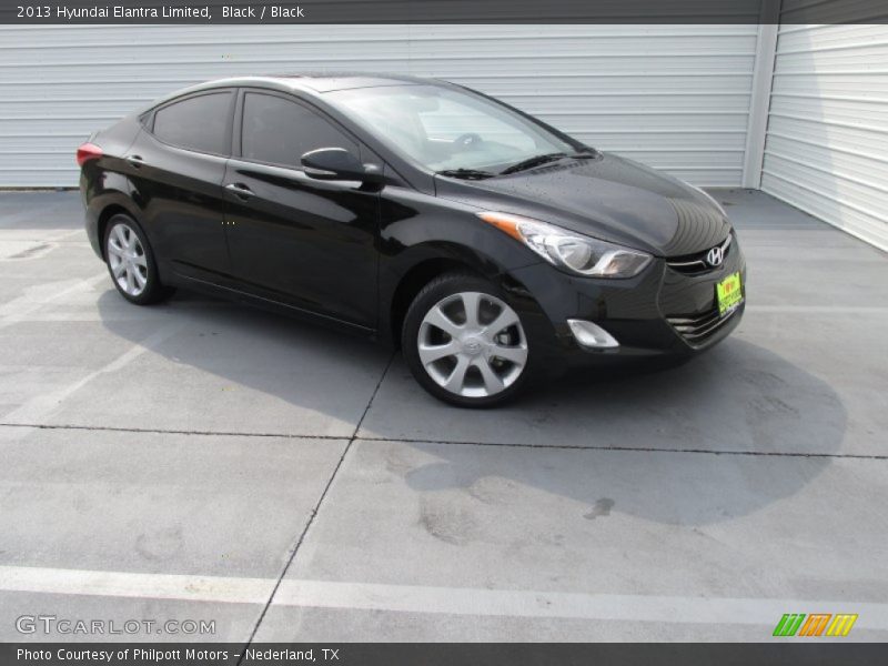 Black / Black 2013 Hyundai Elantra Limited