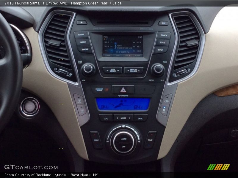 Hampton Green Pearl / Beige 2013 Hyundai Santa Fe Limited AWD