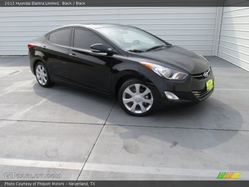 Black / Black 2013 Hyundai Elantra Limited
