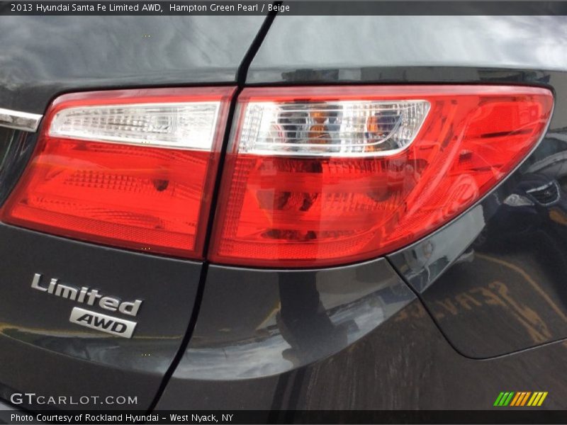 Hampton Green Pearl / Beige 2013 Hyundai Santa Fe Limited AWD