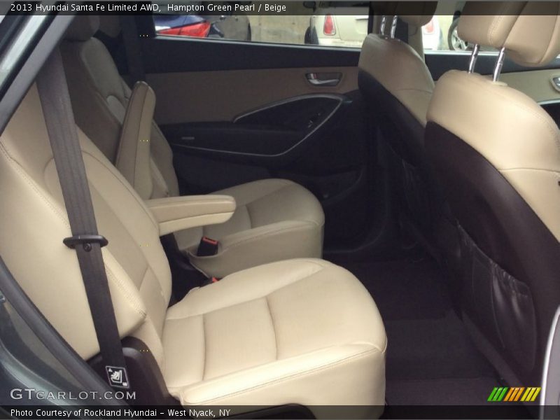 Hampton Green Pearl / Beige 2013 Hyundai Santa Fe Limited AWD