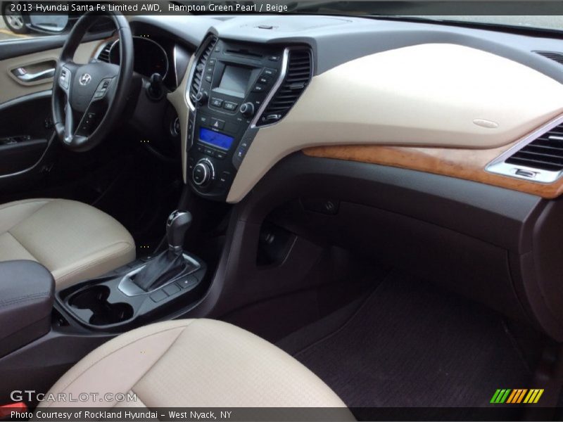 Hampton Green Pearl / Beige 2013 Hyundai Santa Fe Limited AWD