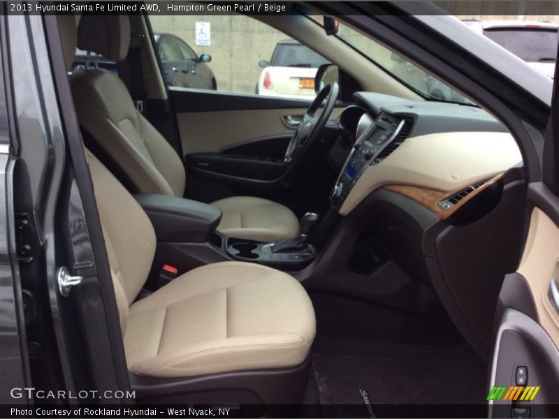Hampton Green Pearl / Beige 2013 Hyundai Santa Fe Limited AWD