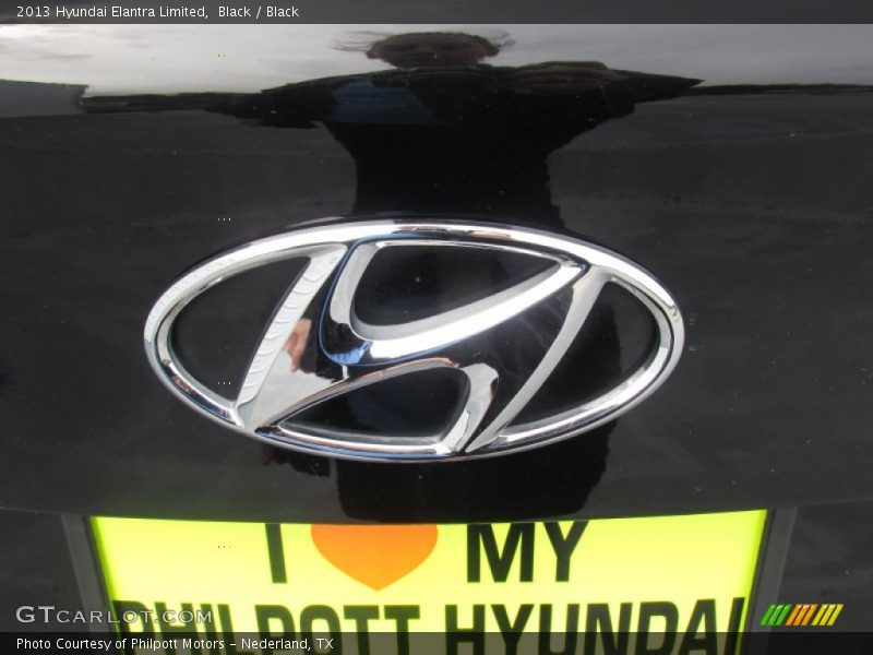 Black / Black 2013 Hyundai Elantra Limited