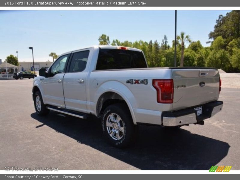 Ingot Silver Metallic / Medium Earth Gray 2015 Ford F150 Lariat SuperCrew 4x4