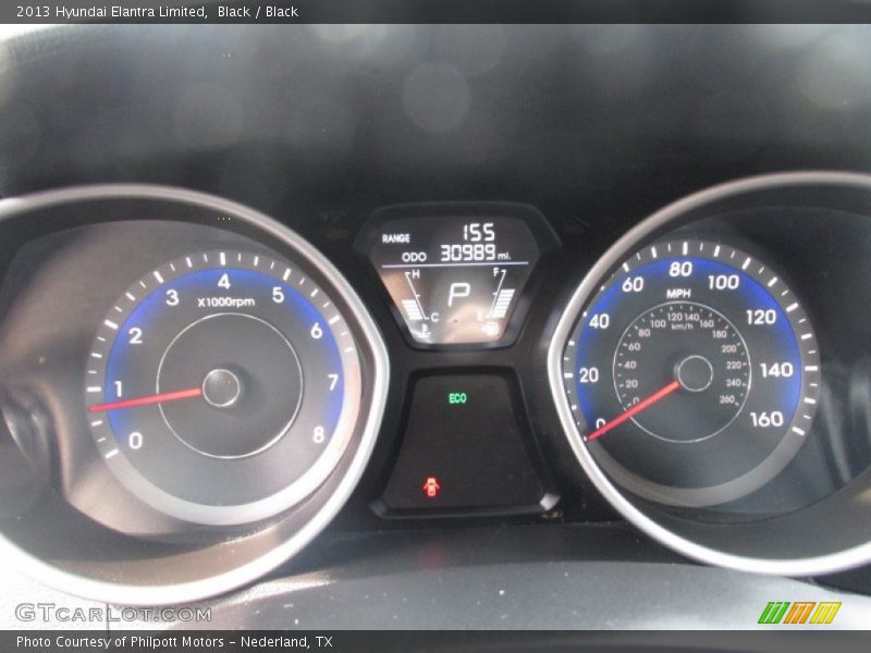 Black / Black 2013 Hyundai Elantra Limited