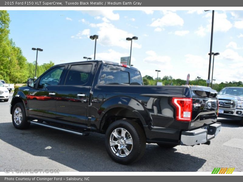 Tuxedo Black Metallic / Medium Earth Gray 2015 Ford F150 XLT SuperCrew