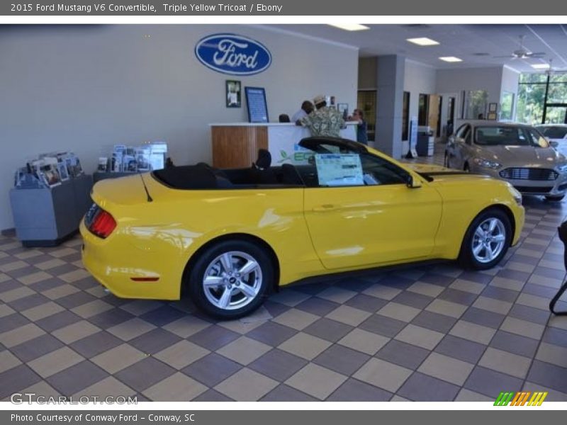 Triple Yellow Tricoat / Ebony 2015 Ford Mustang V6 Convertible