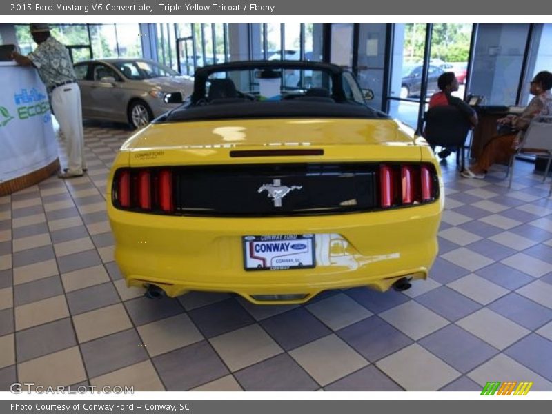 Triple Yellow Tricoat / Ebony 2015 Ford Mustang V6 Convertible