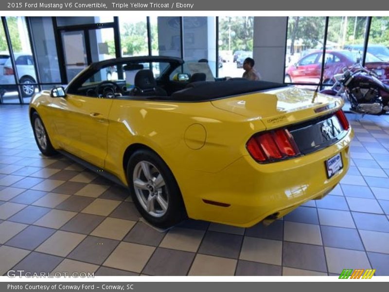 Triple Yellow Tricoat / Ebony 2015 Ford Mustang V6 Convertible