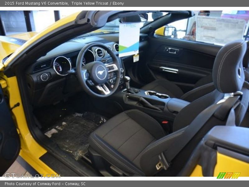 Triple Yellow Tricoat / Ebony 2015 Ford Mustang V6 Convertible