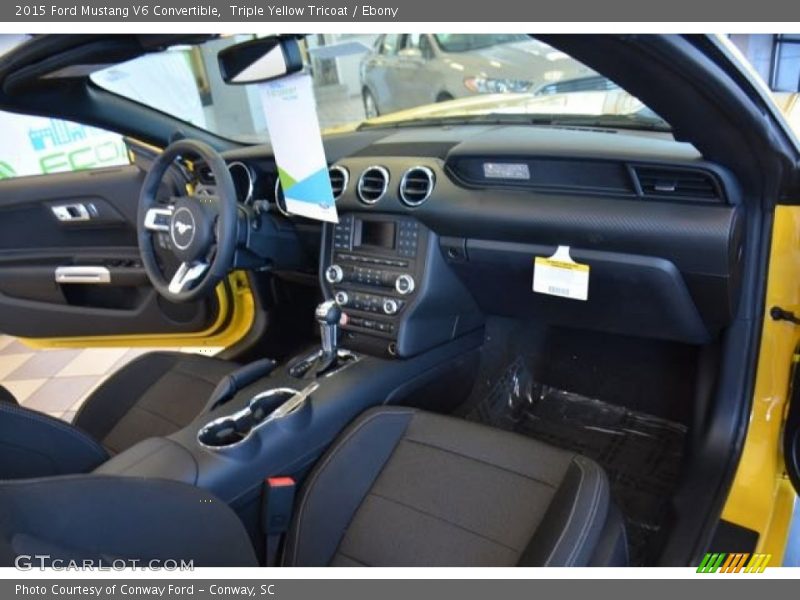 Triple Yellow Tricoat / Ebony 2015 Ford Mustang V6 Convertible
