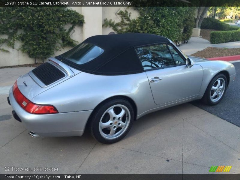 Arctic Silver Metallic / Classic Grey 1998 Porsche 911 Carrera Cabriolet
