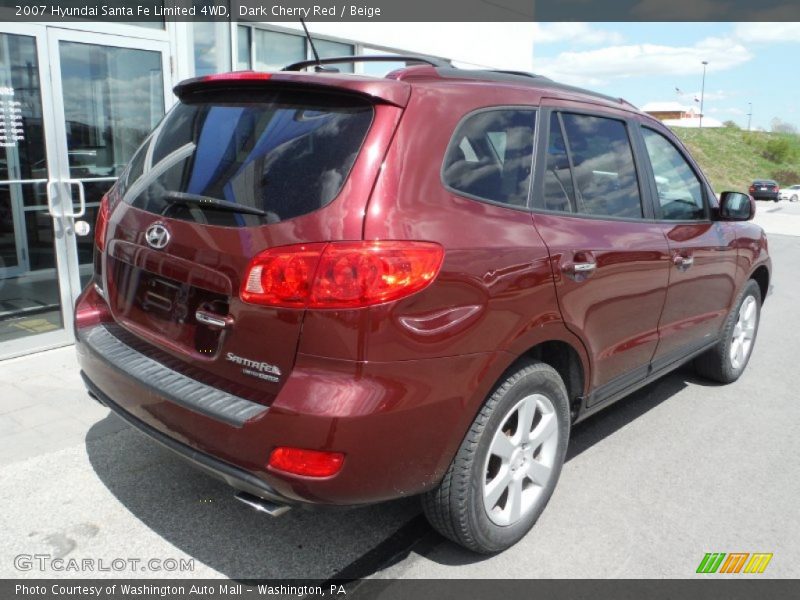 Dark Cherry Red / Beige 2007 Hyundai Santa Fe Limited 4WD