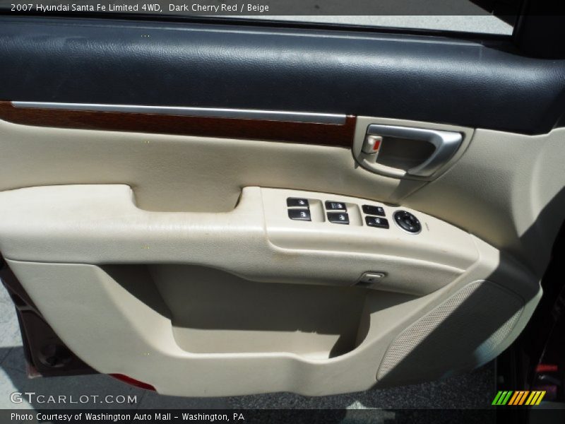 Dark Cherry Red / Beige 2007 Hyundai Santa Fe Limited 4WD