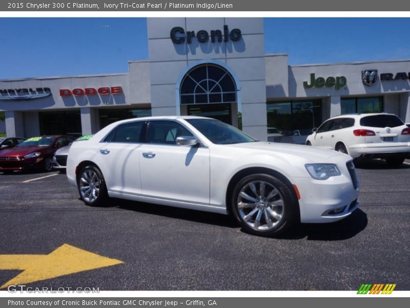 Ivory Tri-Coat Pearl / Platinum Indigo/Linen 2015 Chrysler 300 C Platinum