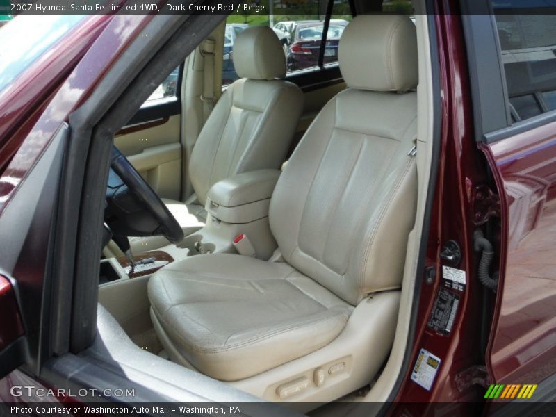 Dark Cherry Red / Beige 2007 Hyundai Santa Fe Limited 4WD