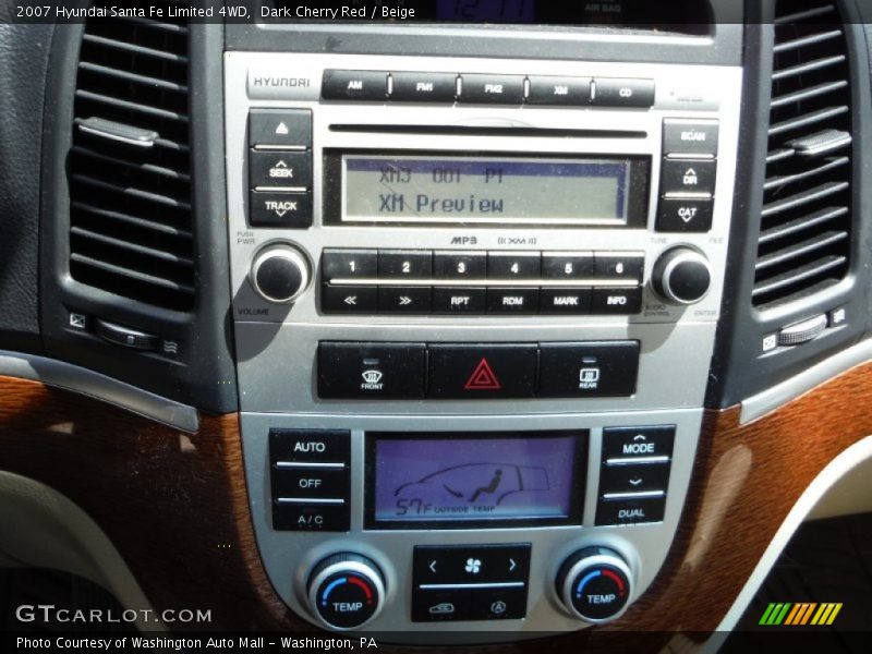 Dark Cherry Red / Beige 2007 Hyundai Santa Fe Limited 4WD