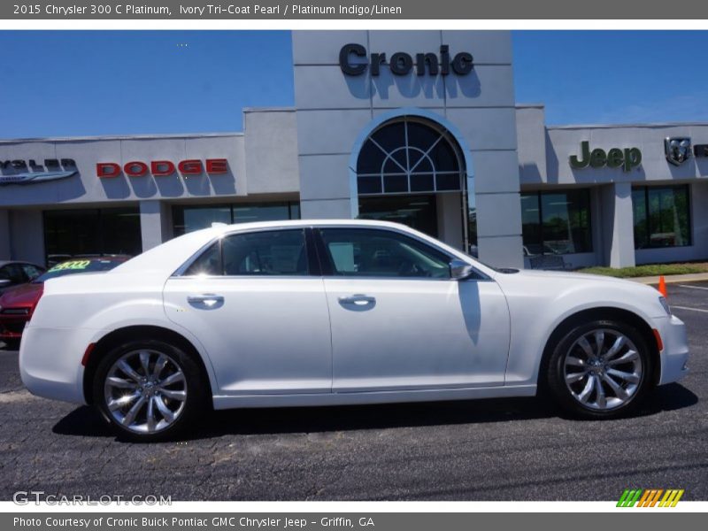 Ivory Tri-Coat Pearl / Platinum Indigo/Linen 2015 Chrysler 300 C Platinum
