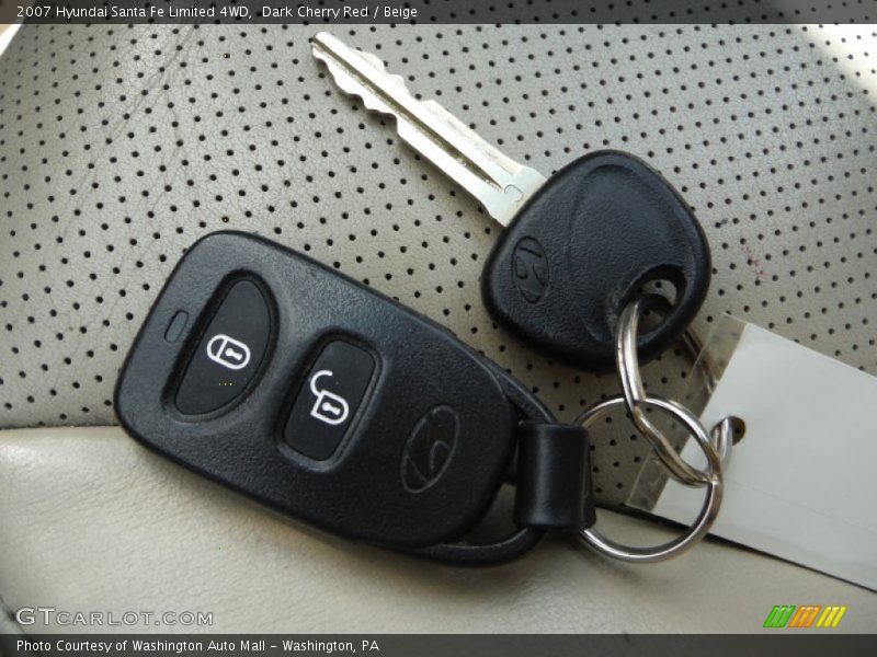 Dark Cherry Red / Beige 2007 Hyundai Santa Fe Limited 4WD