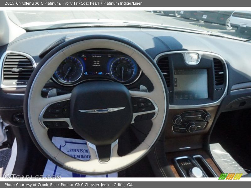 Ivory Tri-Coat Pearl / Platinum Indigo/Linen 2015 Chrysler 300 C Platinum