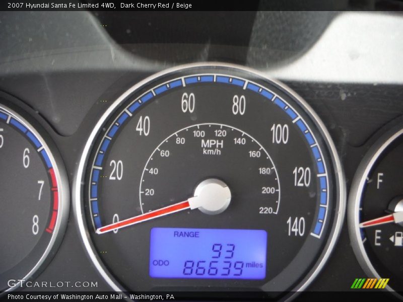 Dark Cherry Red / Beige 2007 Hyundai Santa Fe Limited 4WD