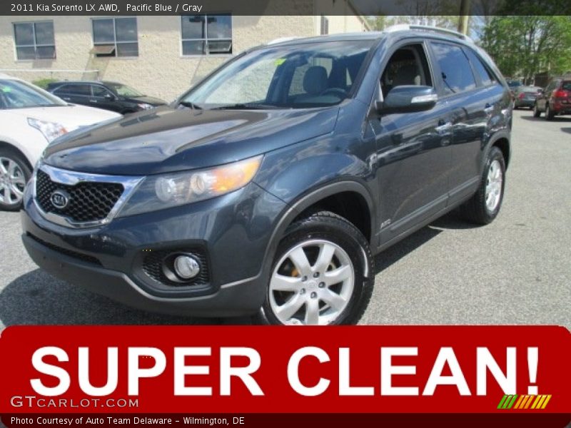 Pacific Blue / Gray 2011 Kia Sorento LX AWD