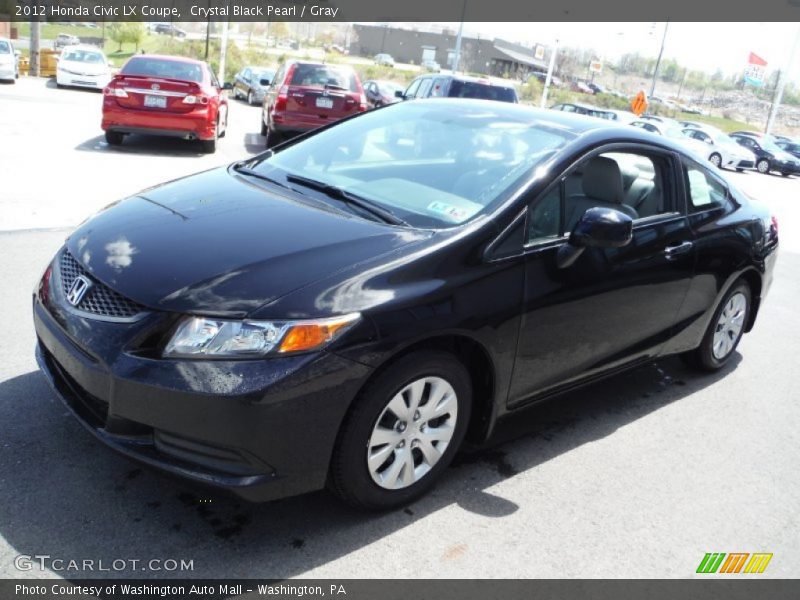 Crystal Black Pearl / Gray 2012 Honda Civic LX Coupe