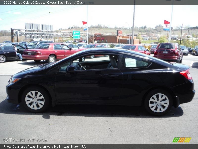 Crystal Black Pearl / Gray 2012 Honda Civic LX Coupe
