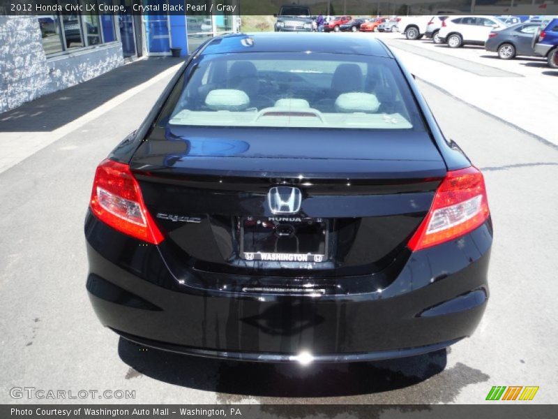 Crystal Black Pearl / Gray 2012 Honda Civic LX Coupe