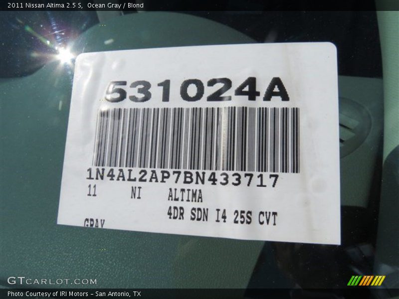 Ocean Gray / Blond 2011 Nissan Altima 2.5 S