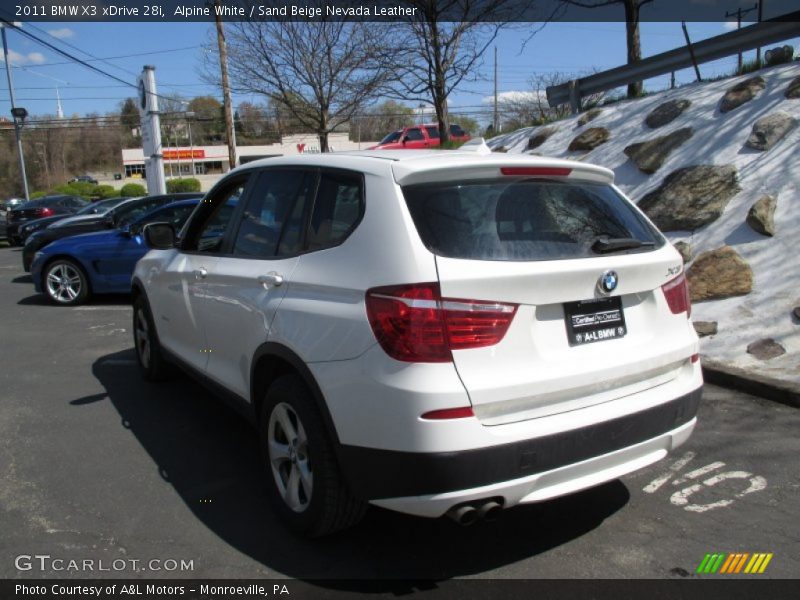 Alpine White / Sand Beige Nevada Leather 2011 BMW X3 xDrive 28i