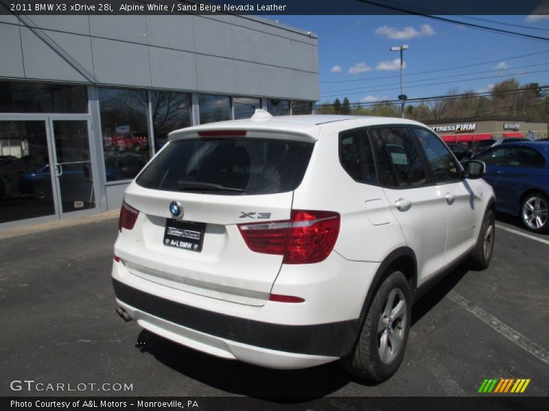 Alpine White / Sand Beige Nevada Leather 2011 BMW X3 xDrive 28i