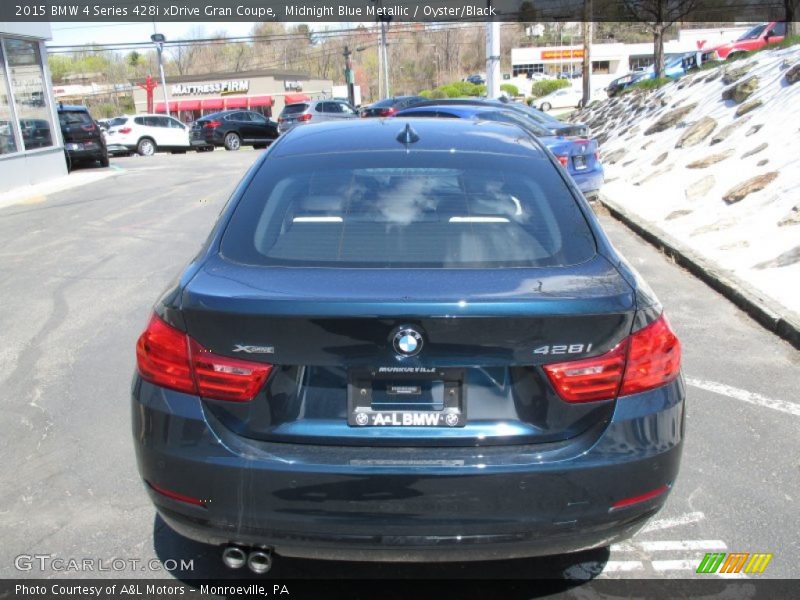 Midnight Blue Metallic / Oyster/Black 2015 BMW 4 Series 428i xDrive Gran Coupe