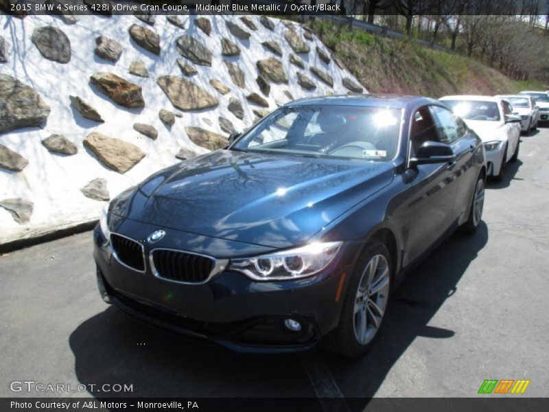 Midnight Blue Metallic / Oyster/Black 2015 BMW 4 Series 428i xDrive Gran Coupe