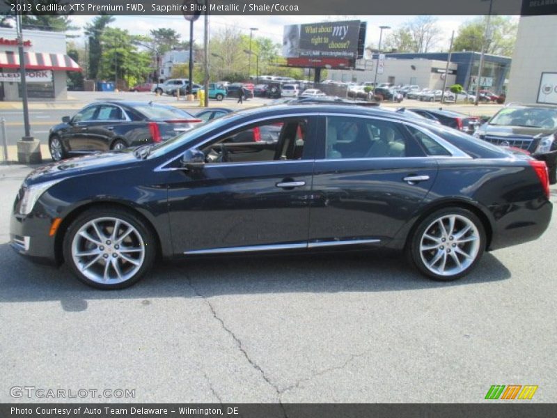 Sapphire Blue Metallic / Shale/Cocoa 2013 Cadillac XTS Premium FWD